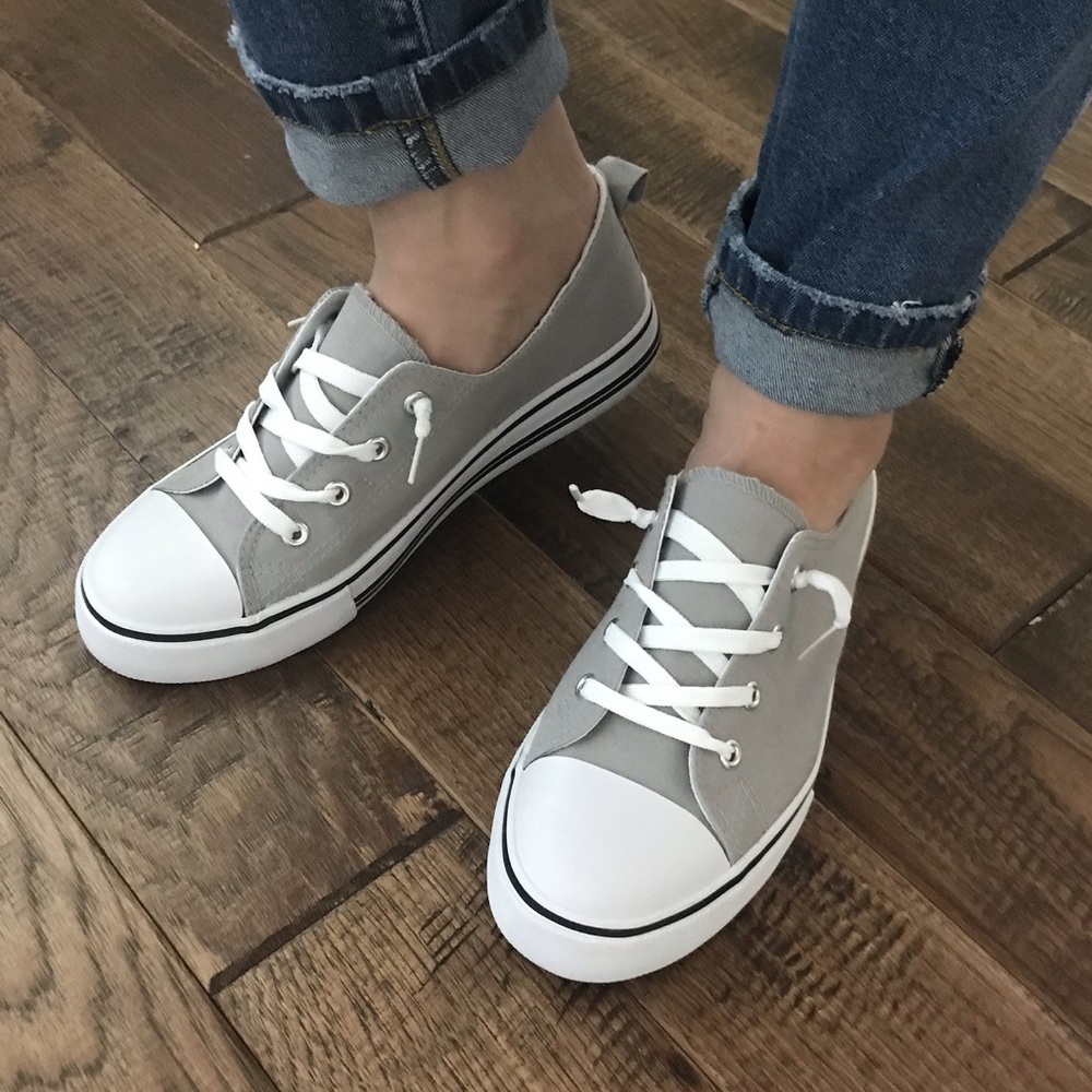 Knock off converse sneakers-Grey